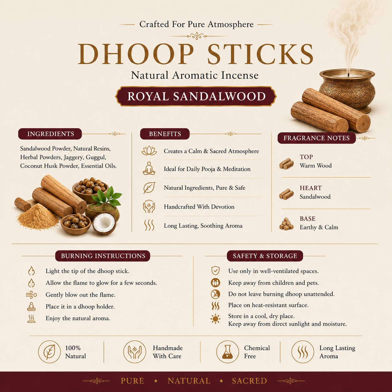 Gaushruti Royal Sandalwood Dhoop Sticks